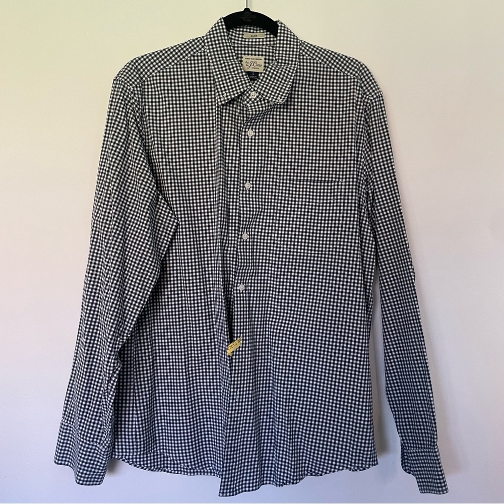 Men’s J. Crew navy gingham button down